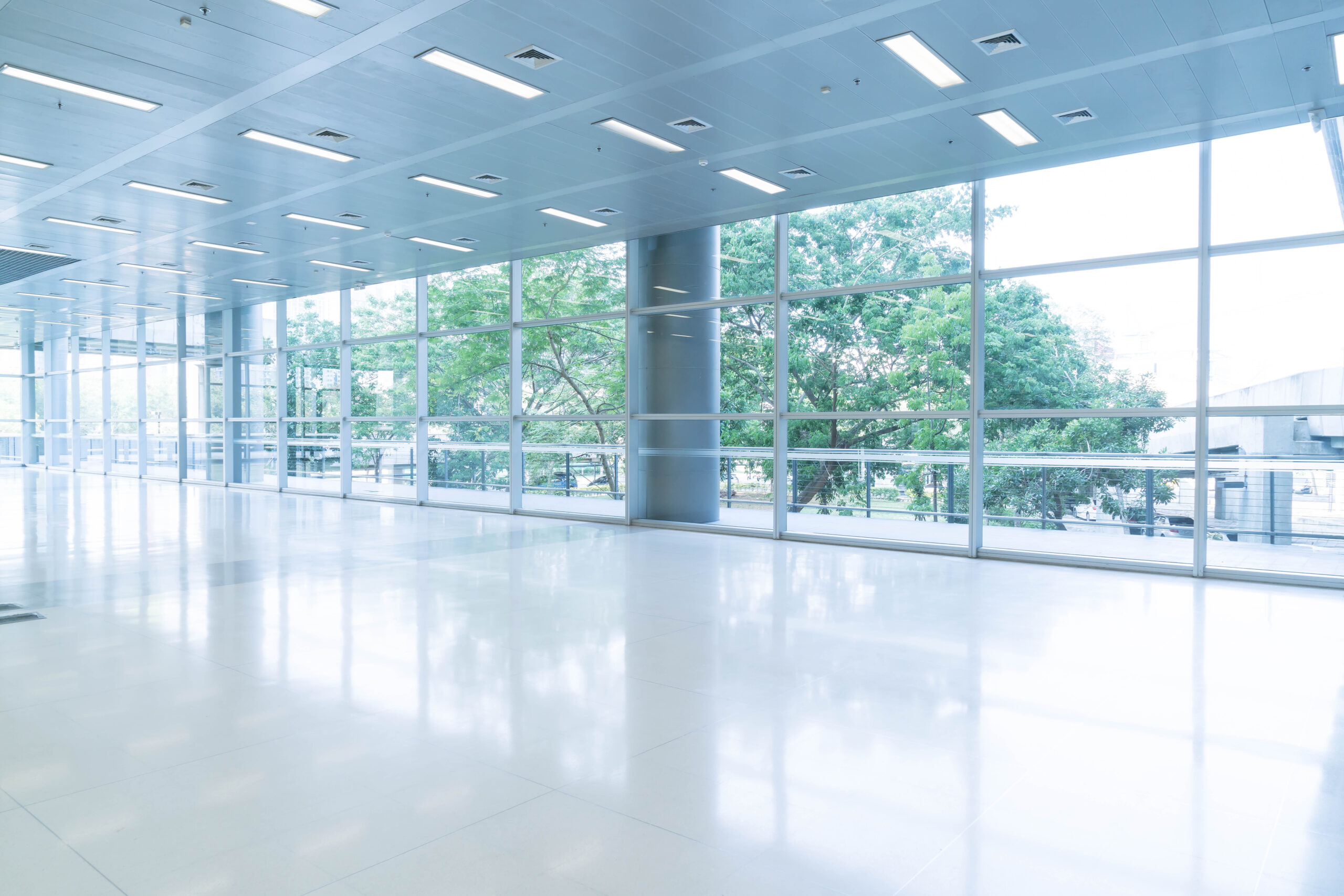 Blurred abstract background interior view looking out toward to